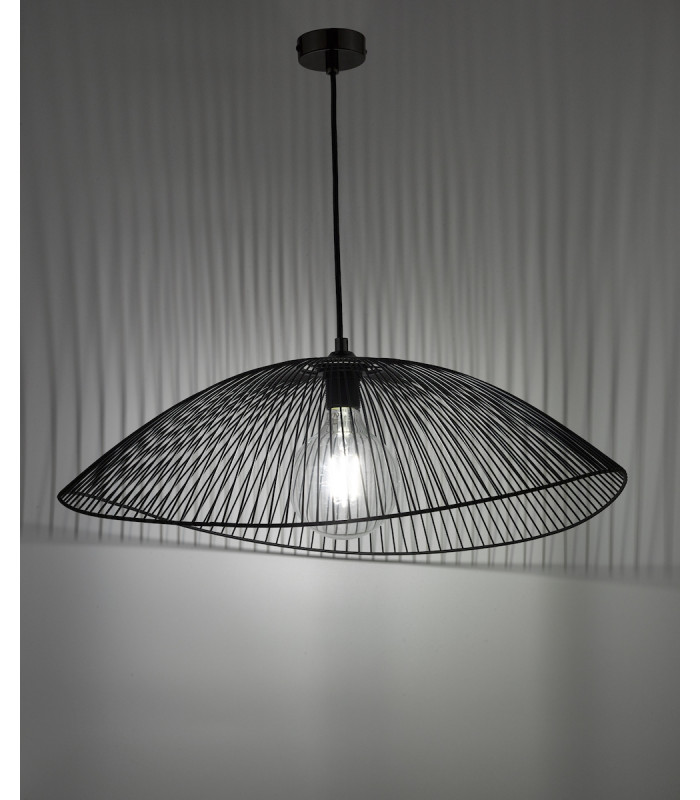 Wire Frame Easy Fit Pendant Light Black Twin Pack