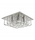Flush Ceiling Light Polished Chrome & Crystal, 5x G9