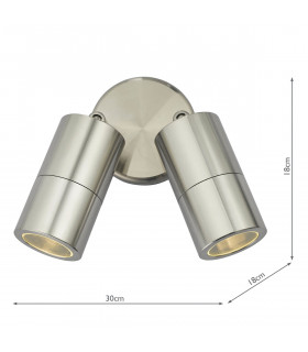 Spotlights Wall Light Aluminium IP65, 2x GU10
