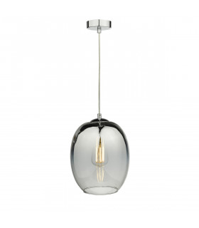 Dome Pendant Light Silver Glass, 1x E27