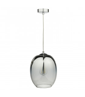 Dome Pendant Light Silver Glass, 1x E27