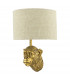 Monkey Wall Light Gold with Natural Linen Shade