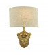 Monkey Wall Light Gold with Natural Linen Shade