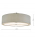 Cylindrical Semi Flush Ceiling Light Satin Chrome With Grey Shade, 3x E27