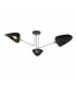 Semi Flush Ceiling Light Light Matt Black Polished Chrome, 3x E14