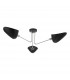 Semi Flush Ceiling Light Light Matt Black Polished Chrome, 3x E14