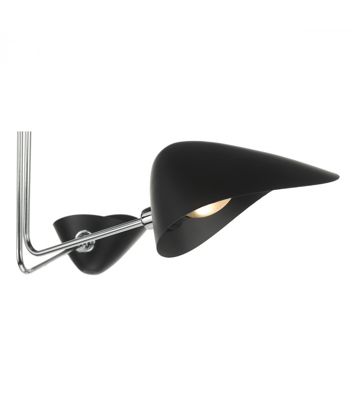Semi Flush Ceiling Light Light Matt Black Polished Chrome, 3x E14