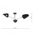 Semi Flush Ceiling Light Light Matt Black Polished Chrome, 3x E14