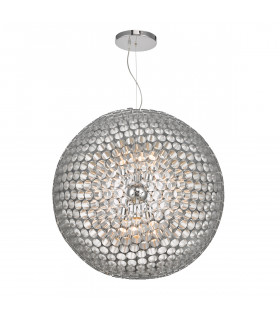 Sperical Pendant Light Brushed Chrome Large, 6x E27