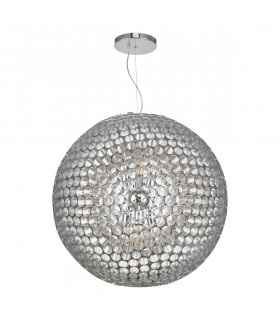 Sperical Pendant Light Brushed Chrome Large, 6x E27