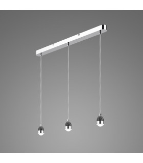 Straight Bar Modular Suspension Polished Chrome LED, 3x LED