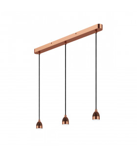 Straight Bar Modular Suspension Copper LED, 3x LED