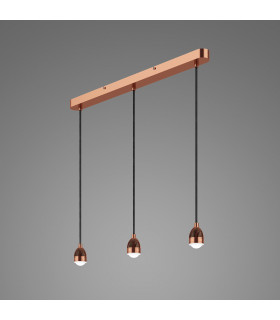 Straight Bar Modular Suspension Copper LED, 3x LED