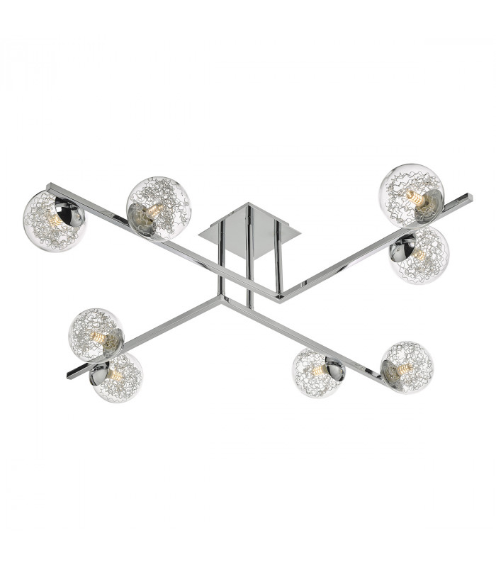 Semi Flush Ceiling Light Light Polished Chrome, 8x G9