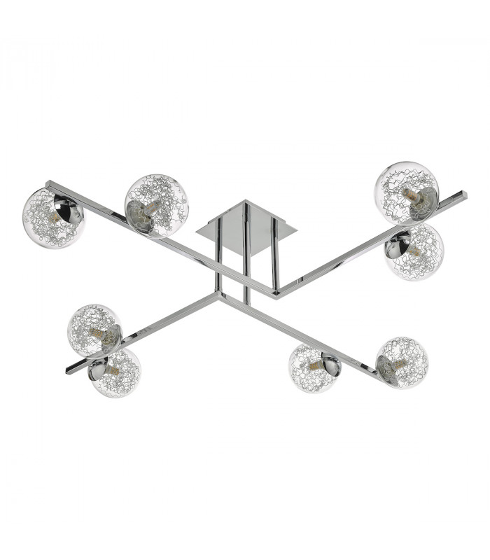 Semi Flush Ceiling Light Light Polished Chrome, 8x G9