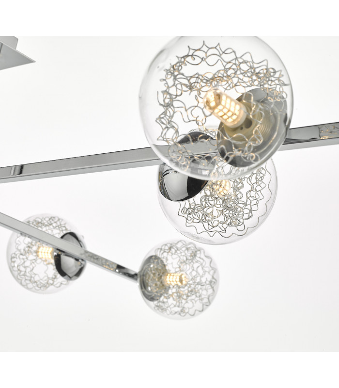Semi Flush Ceiling Light Light Polished Chrome, 8x G9