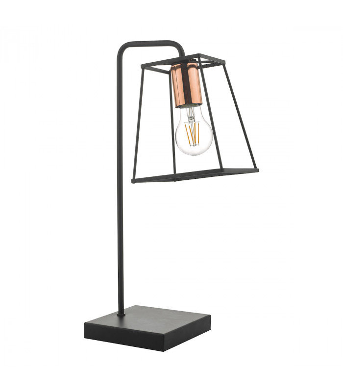 Cube Table Lamp Black & Copper
