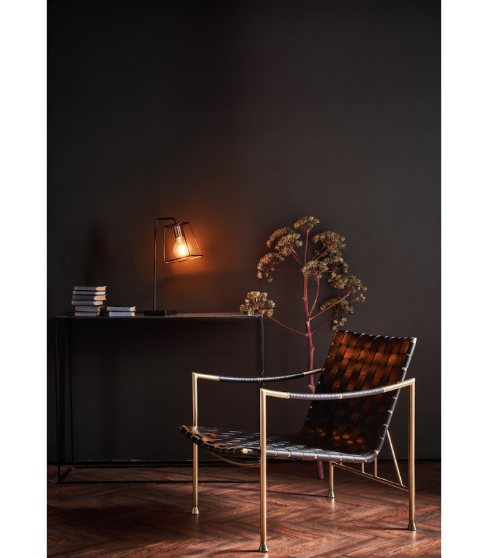 Cube Table Lamp Black & Copper