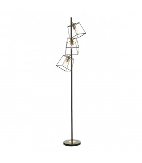Cube Floor Lamp Matt Black Copper, 3x E27