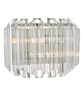 Wall Light Glass & Polished Chrome, 2x E14