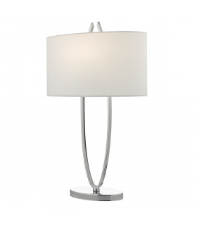 Table Lamp Polished Chrome with Oval Shade