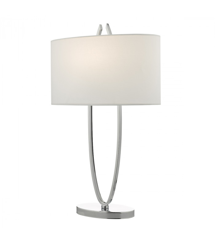 Table Lamp Polished Chrome with Oval Shade