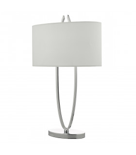 Table Lamp Polished Chrome with Oval Shade