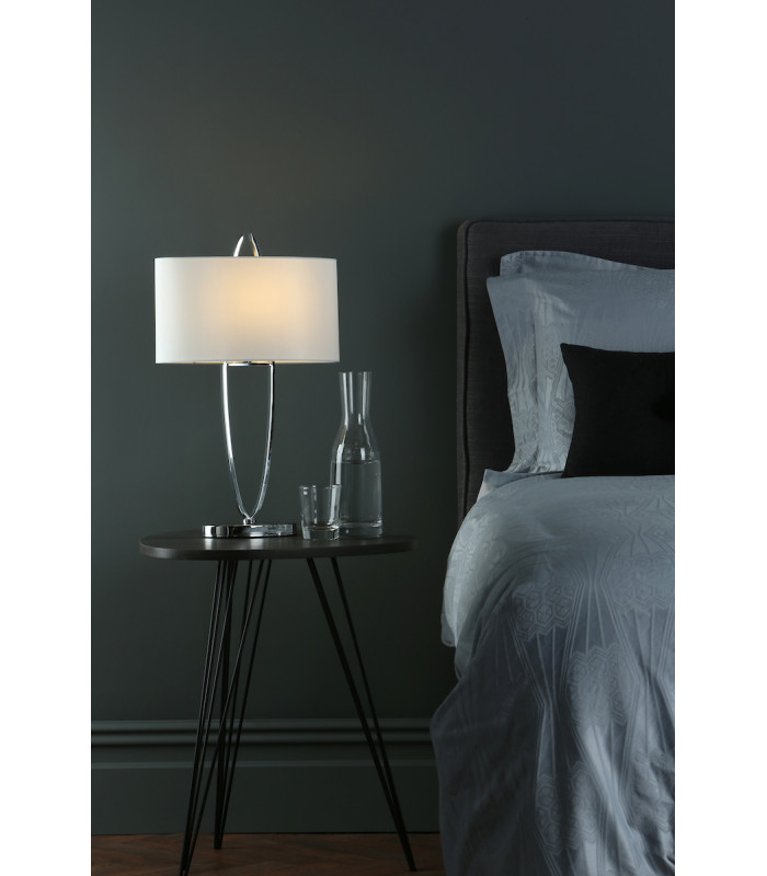 Table Lamp Polished Chrome with Oval Shade