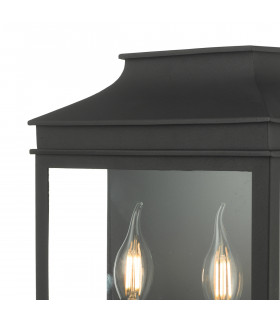 Lantern Coach Lantern Wall Light Black IP44, 2x E14