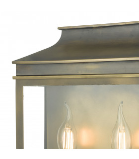 Lantern Coach Lantern Wall Light Weathered Brass IP44, 2x E14