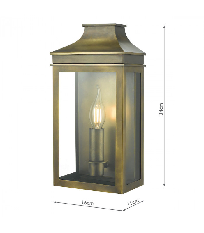 Lantern Coach Lantern Wall Light Weathered Brass IP44