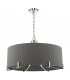 Cylindrical Pendant Light Polished Nickel With Grey Shade, 6x E14