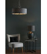 Cylindrical Pendant Light Polished Nickel With Grey Shade, 6x E14