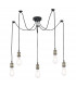 Pendant Light Antique Brass Matt Black, 5x E27