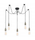 Pendant Light Antique Brass Matt Black, 5x E27