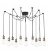 Pendant Light Antique Brass Matt Black, 10x E27