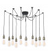 Pendant Light Antique Brass Matt Black, 10x E27