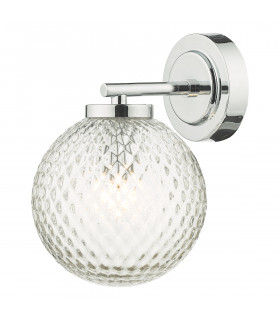 Bathroom Wall Light Polished Chrome Glass IP44