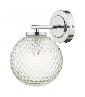 Bathroom Wall Light Polished Chrome Glass IP44