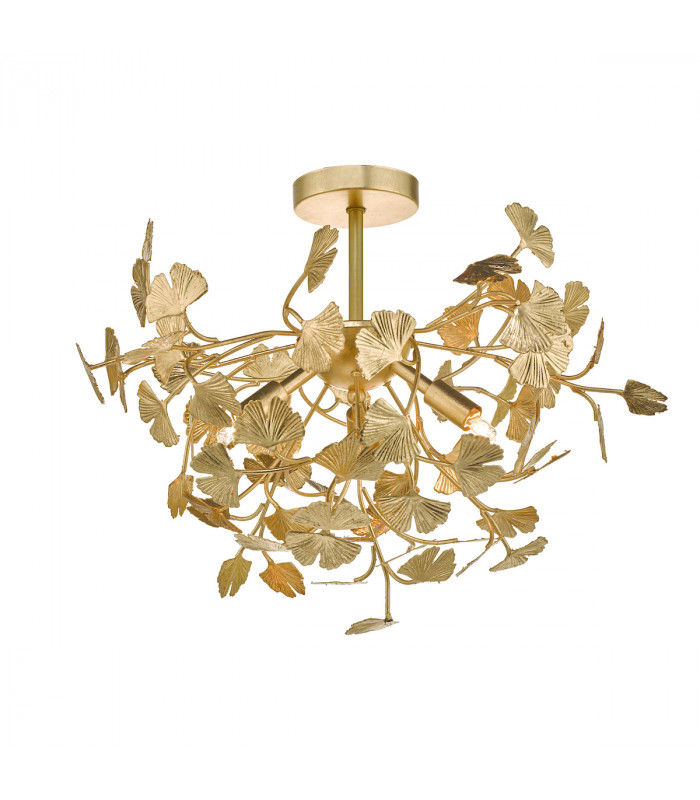 Semi Flush Ceiling Light Light Gold Effect, 4x G9