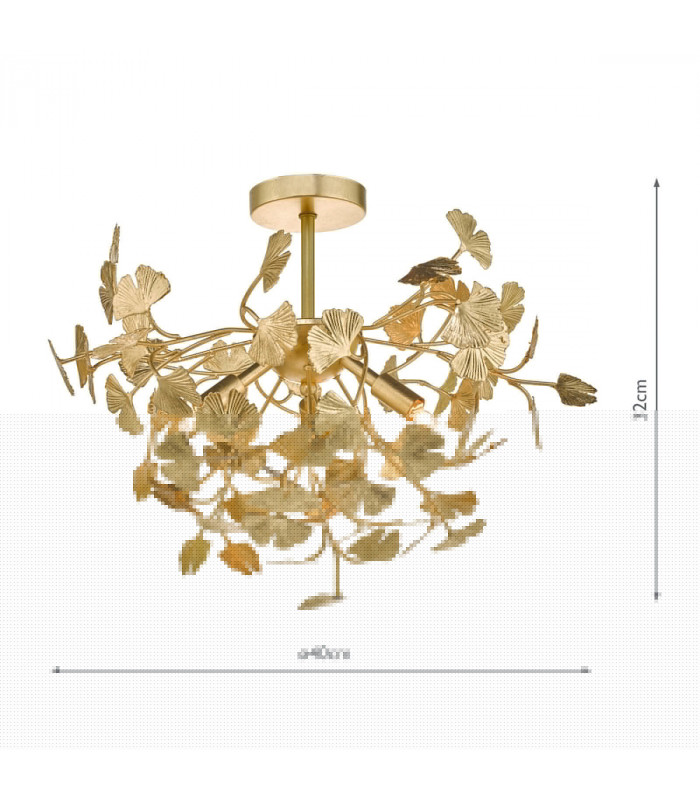 Semi Flush Ceiling Light Light Gold Effect, 4x G9