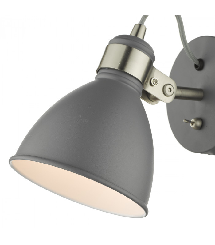 Single Wall Light Dark Grey Satin Chrome