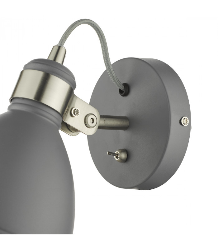 Single Wall Light Dark Grey Satin Chrome