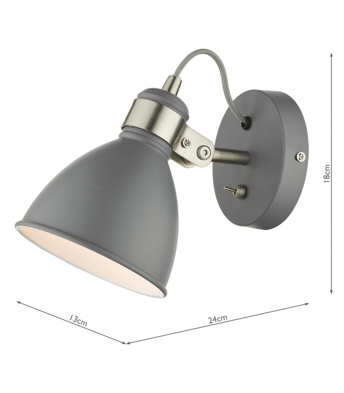 Single Wall Light Dark Grey Satin Chrome