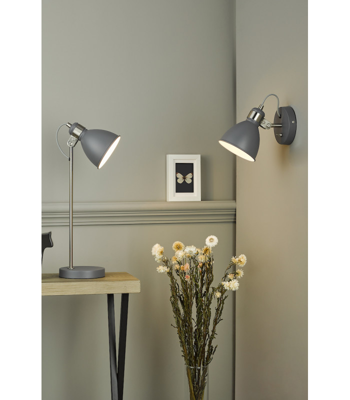 Single Wall Light Dark Grey Satin Chrome