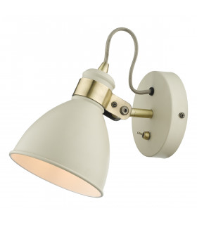 Single Wall Light Gloss Cream Antique Brass