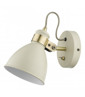 Single Wall Light Gloss Cream Antique Brass