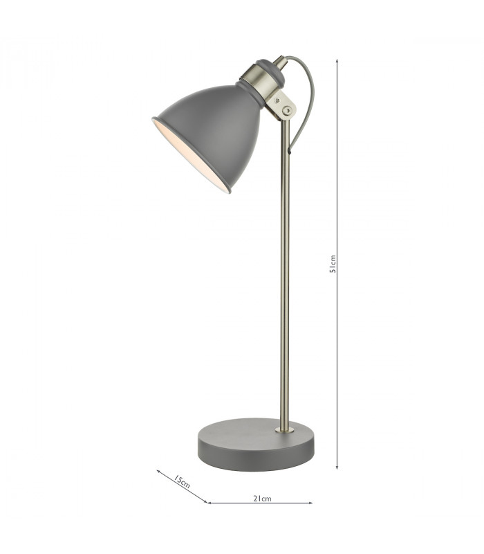 Task Task Table Lamp Dark Grey Satin Chrome