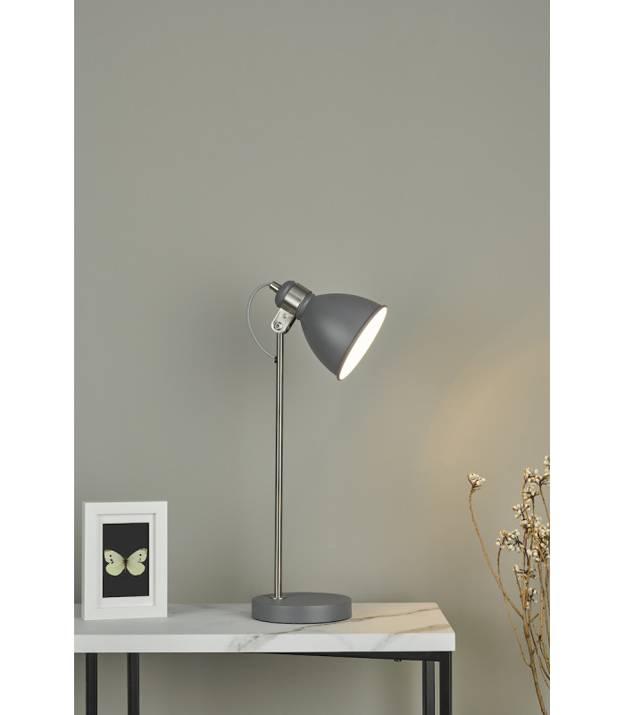 Task Task Table Lamp Dark Grey Satin Chrome