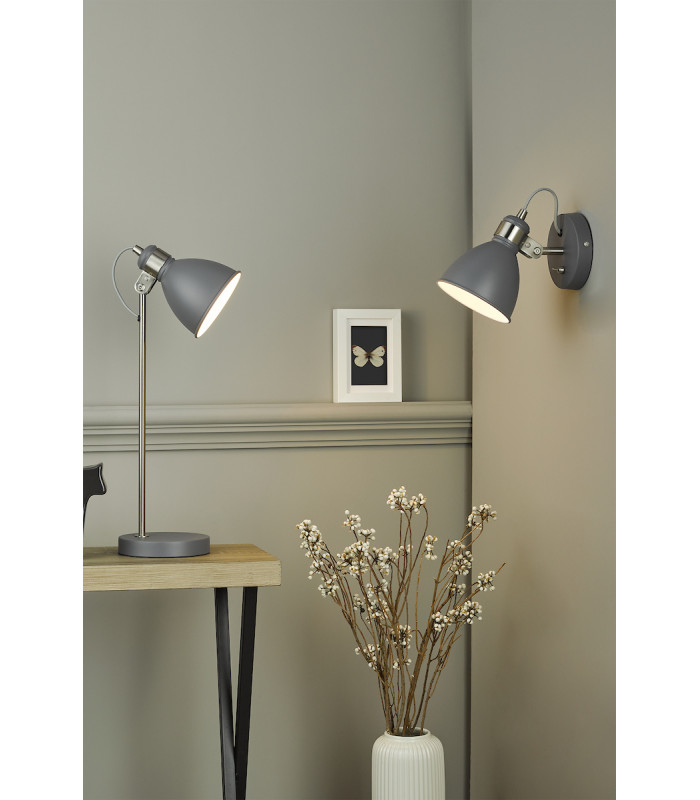 Task Task Table Lamp Dark Grey Satin Chrome